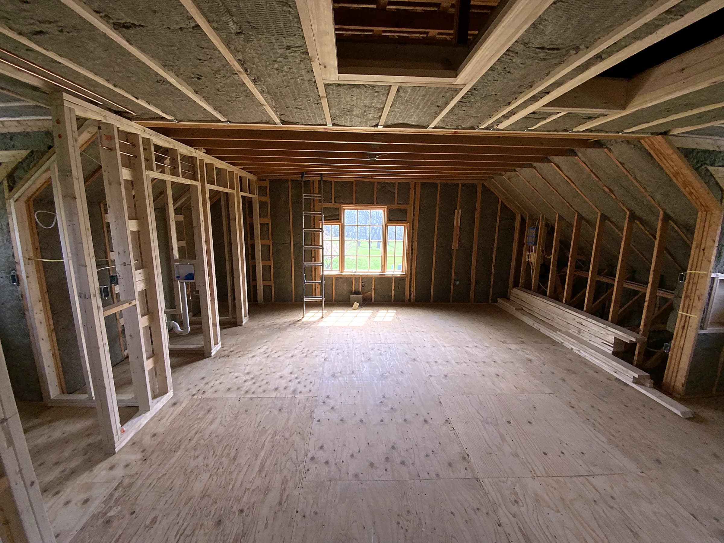 Down to the studs to finished great room before