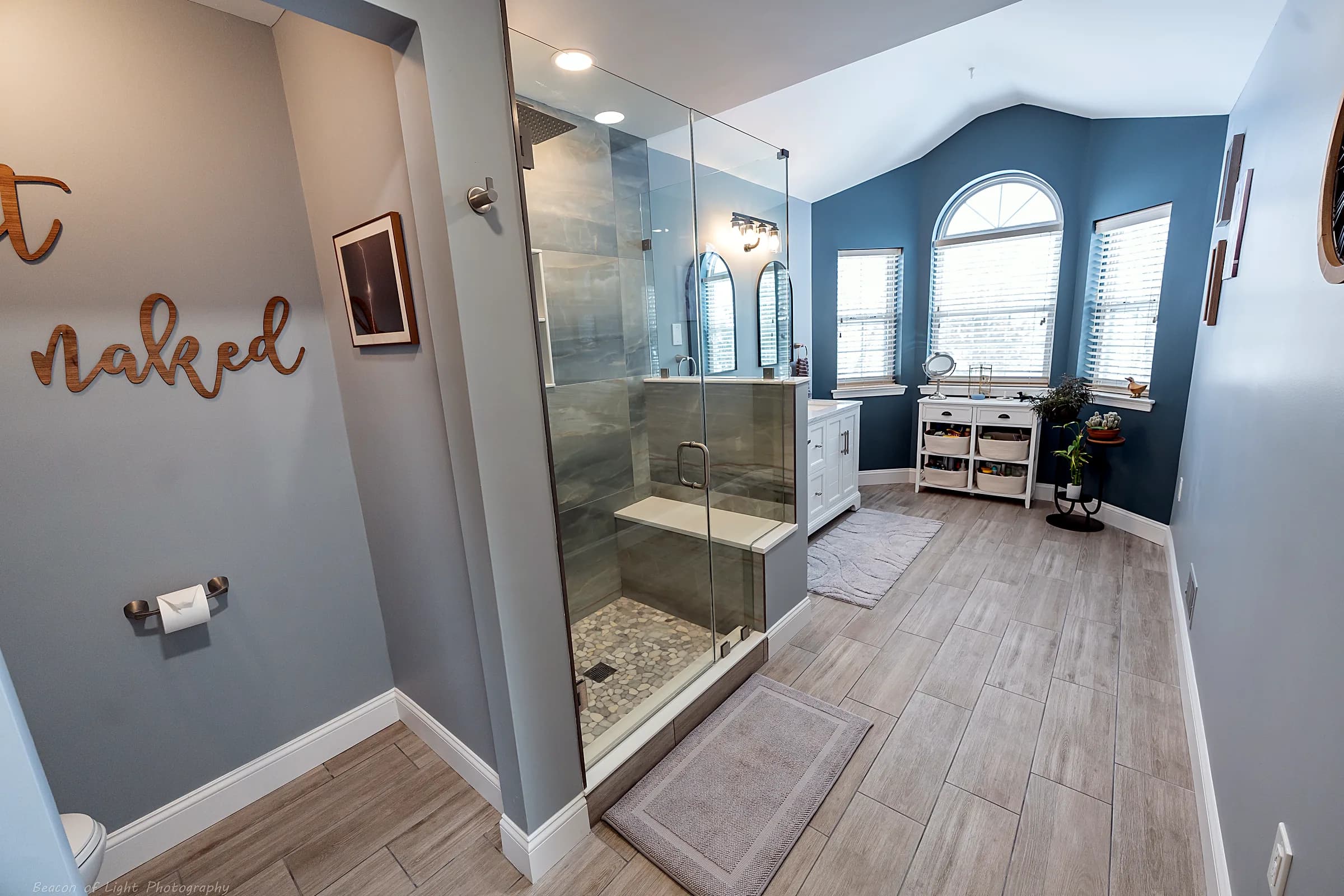 Dated master bath to calm spa suite after
